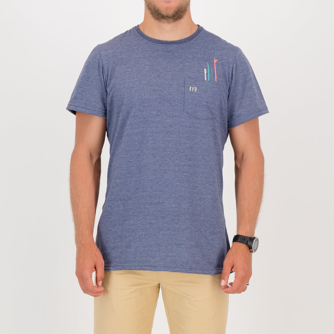 RYD T-Shirt - Mens - Pocket Quiver - Navy Melange