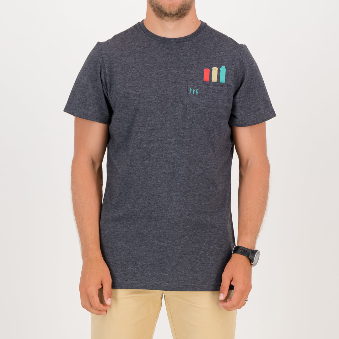 RYD T-Shirt - Mens - Pocket Skate - Charcoal Melange