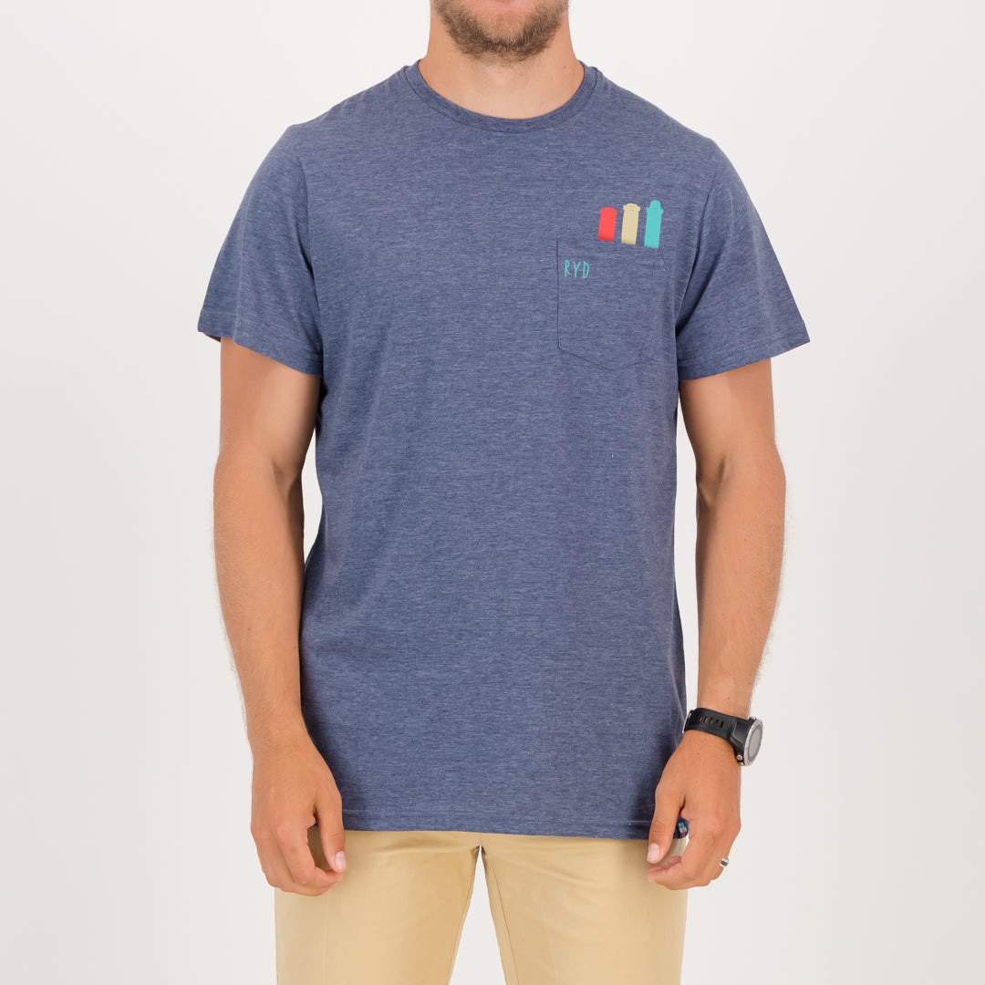 RYD T-Shirt - Mens - Pocket Skate - Navy Melange