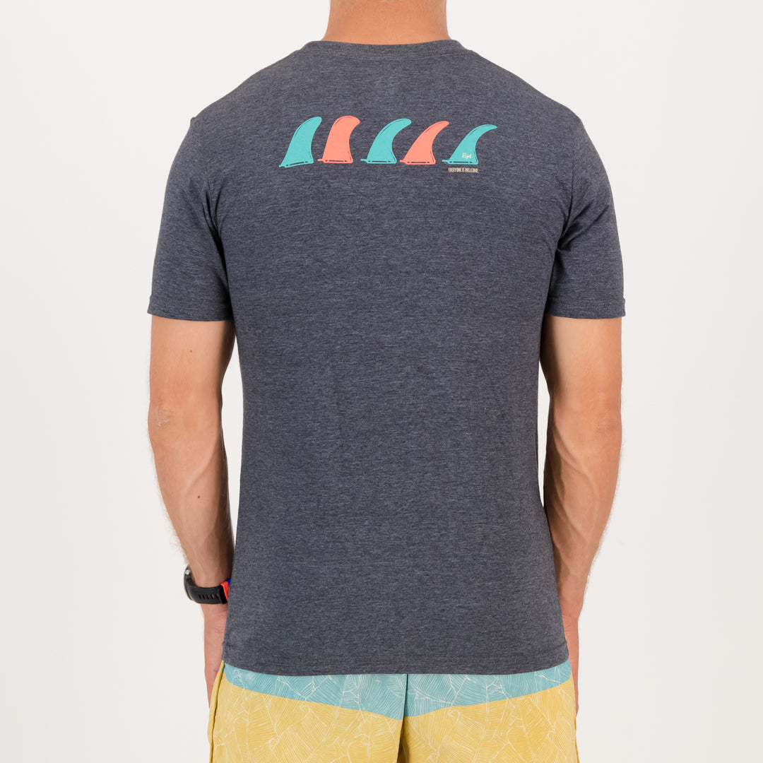 RYD T-Shirt - Mens - Single Fin - Charcoal Melange