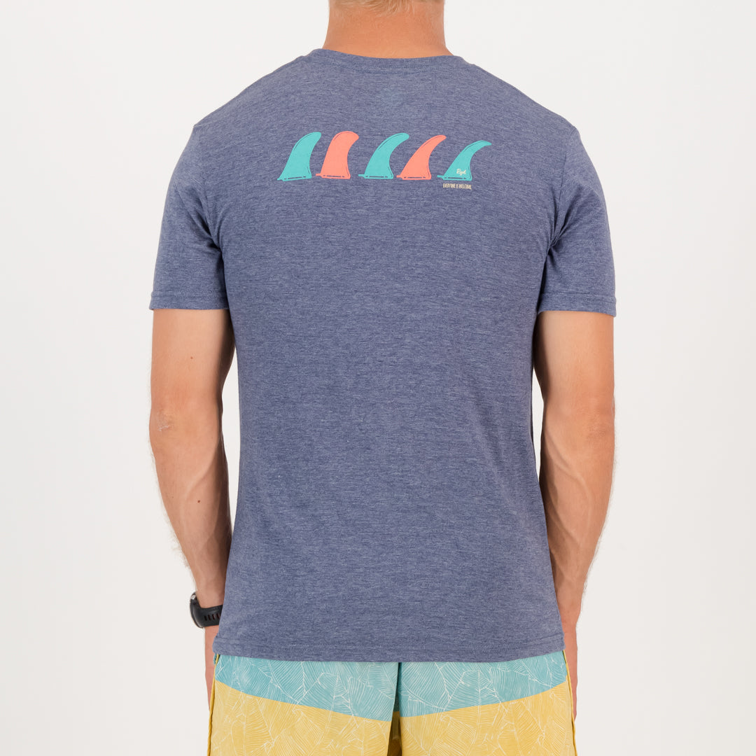 RYD T-Shirt - Mens - Single Fin - Navy Melange