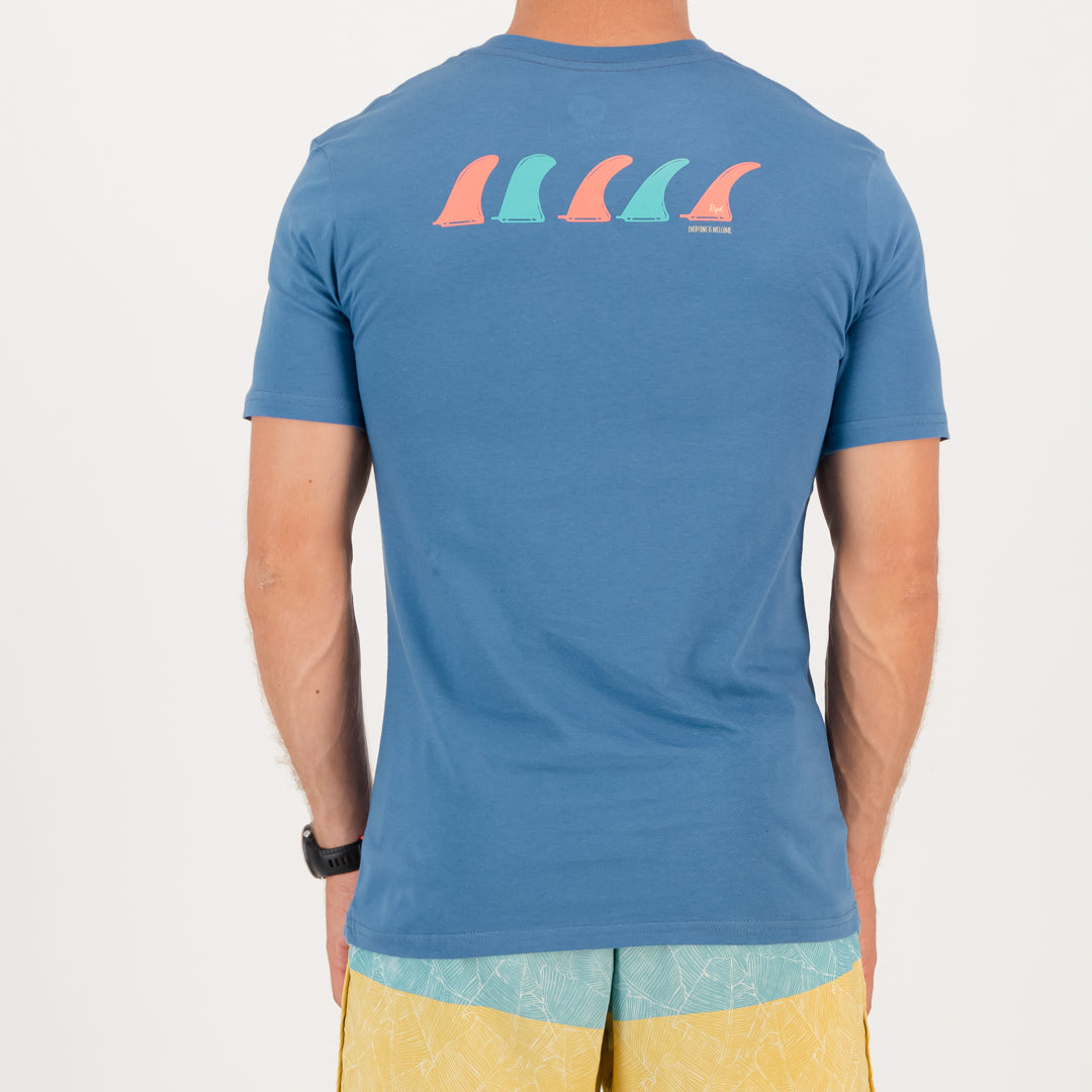 RYD T-Shirt - Mens - Single Fin - Ocean Blue