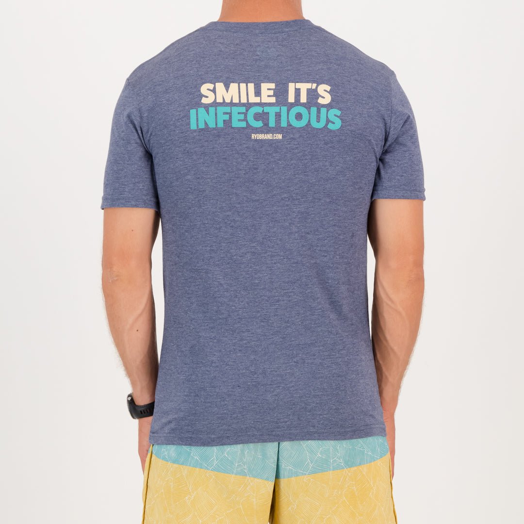 RYD T-Shirt - Mens - Smile Infectious - Navy Melange