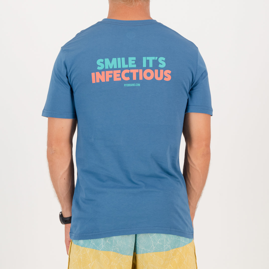 RYD T-Shirt - Mens - Smile Infectious - Ocean Blue