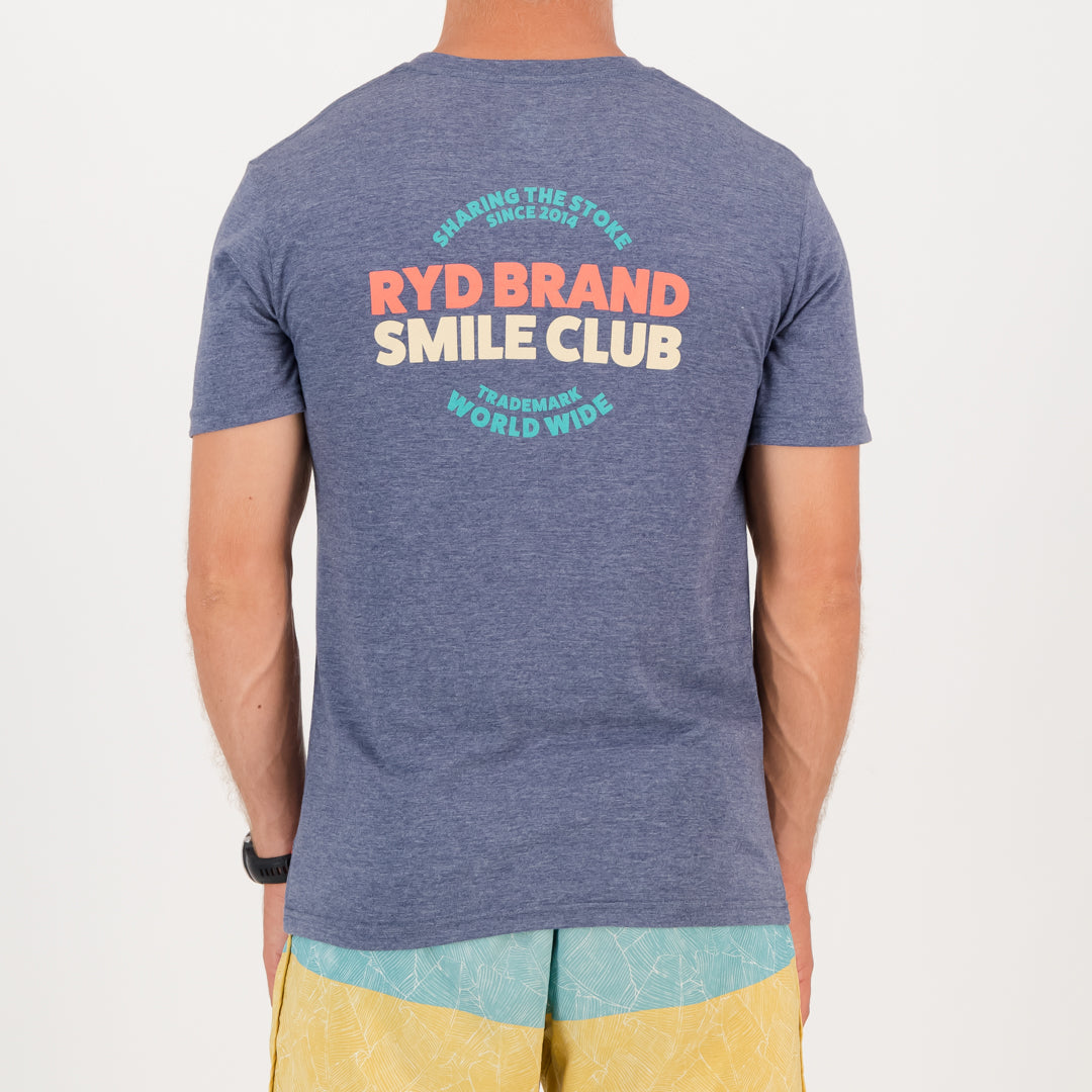 RYD T-Shirt - Mens - Smile Club - Navy Melange