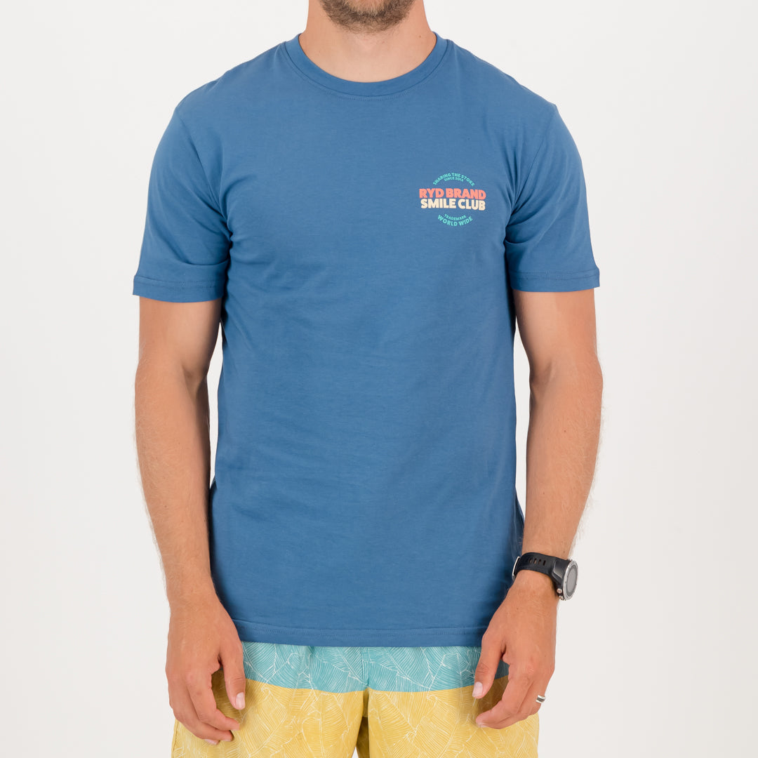 RYD T-Shirt - Mens - Smile Club - Ocean Blue
