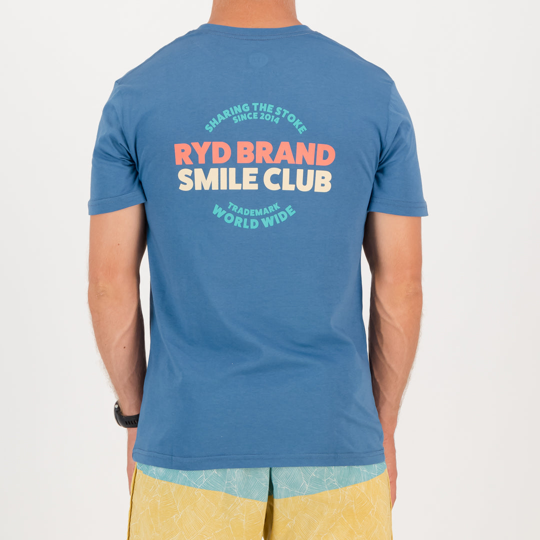 RYD T-Shirt - Mens - Smile Club - Ocean Blue