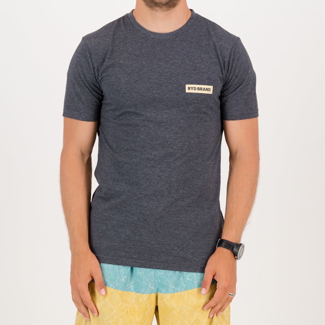 RYD T-Shirt - Mens - Waves Be Good - Charcoal Melange