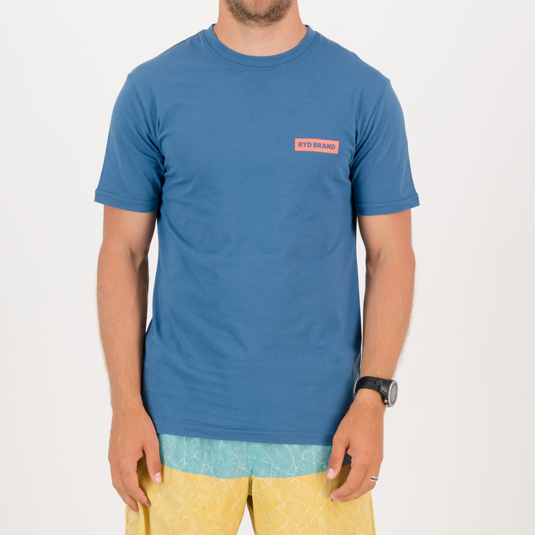 RYD T-Shirt - Mens - Waves Be Good - Ocean Blue