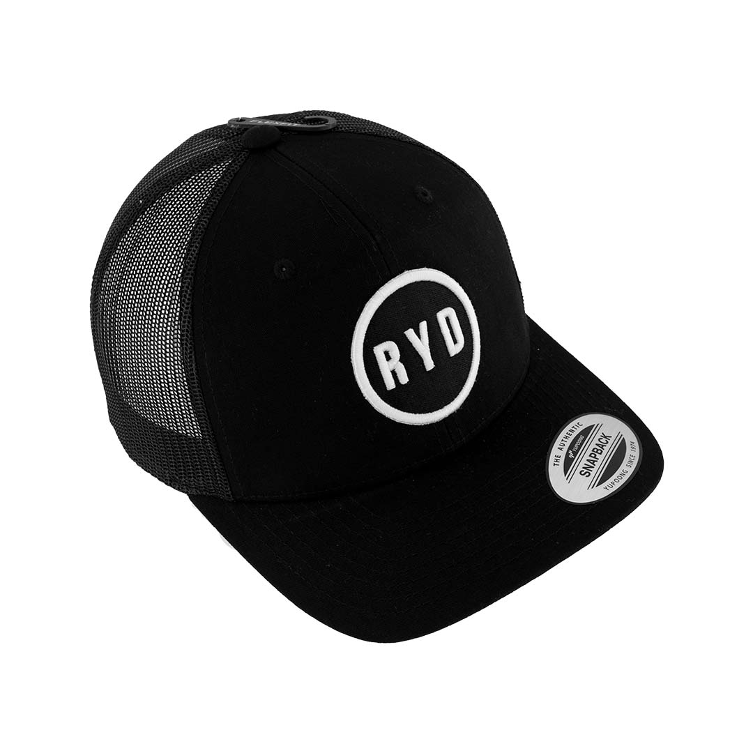 RYD Round Logo Retro Trucker Cap - Black