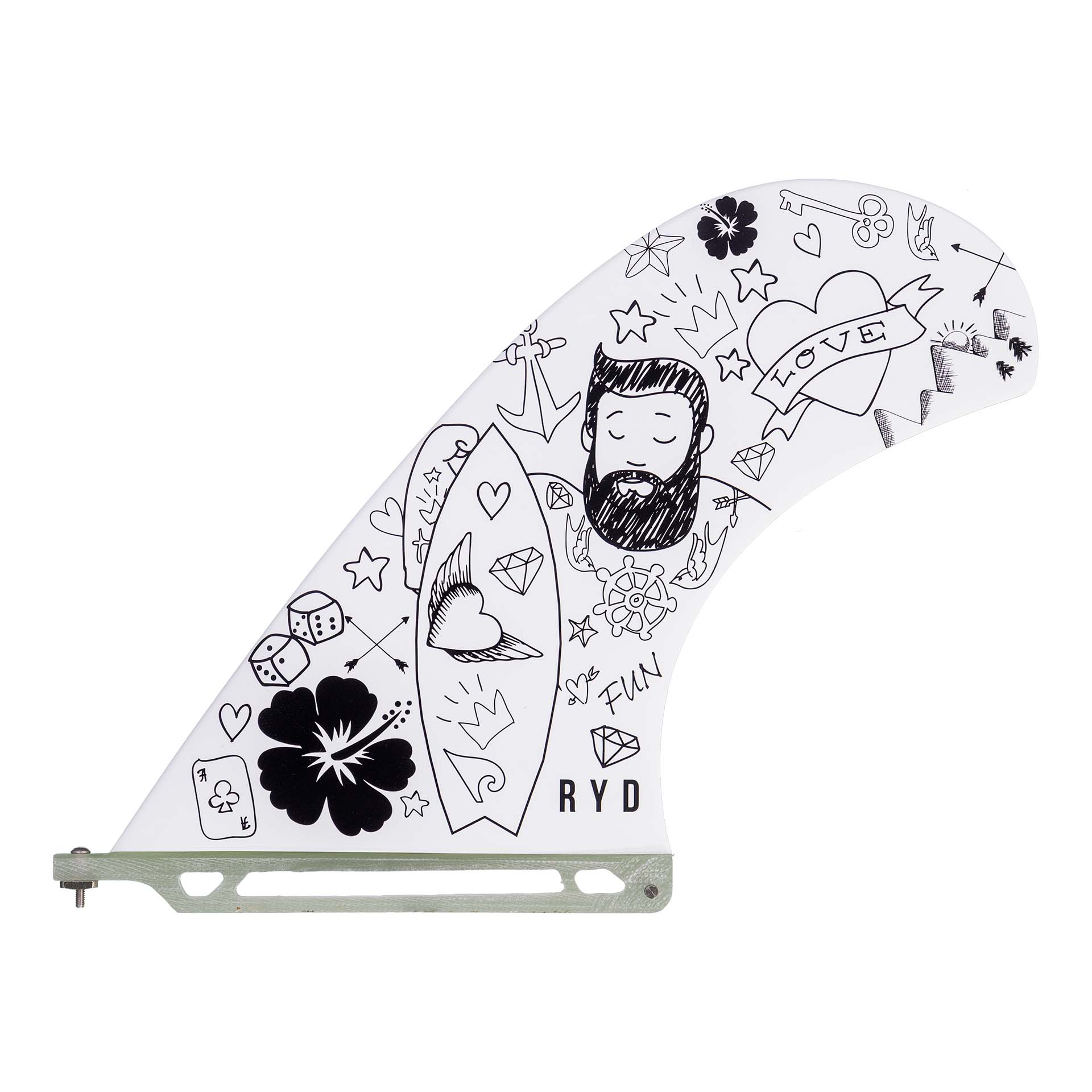 Hank Dude 10"- Glass Longboard Fin