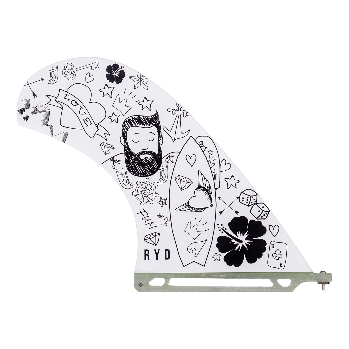 Hank Dude 10"- Glass Longboard Fin