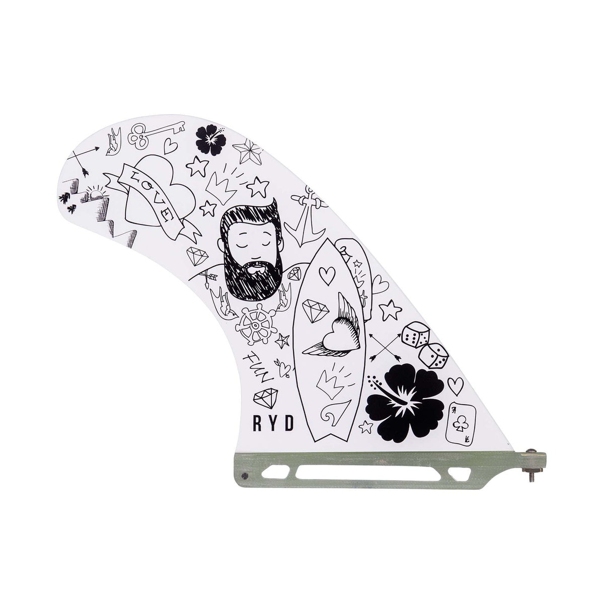 Hank Dude 9"-Glass Longboard Fin