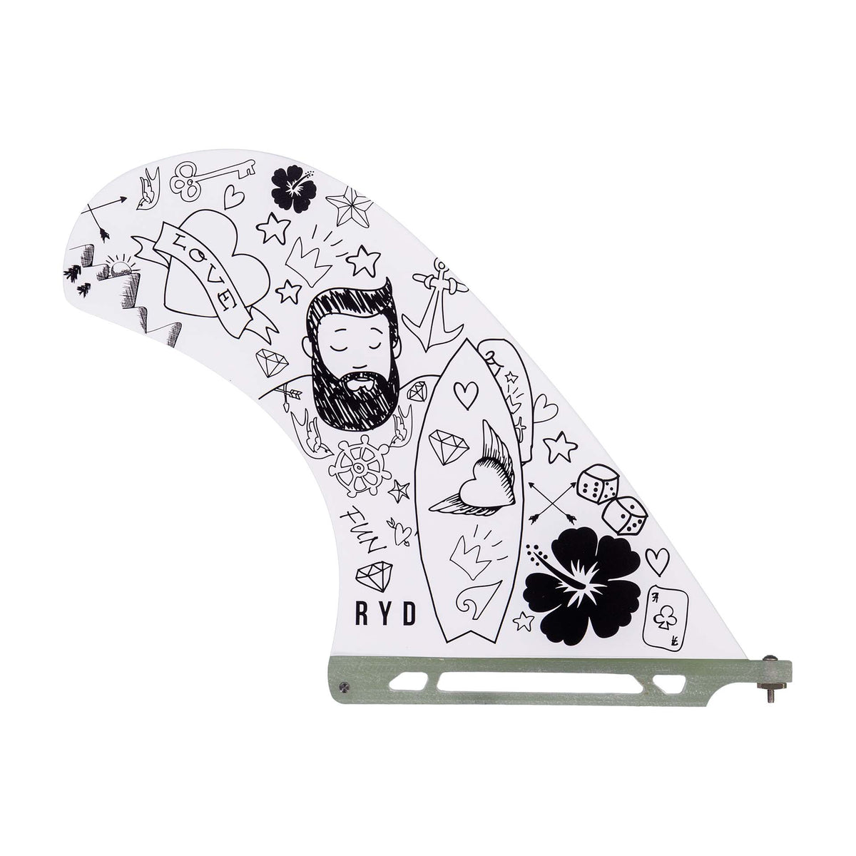 Hank Dude 9.5"-Glass Longboard Fin