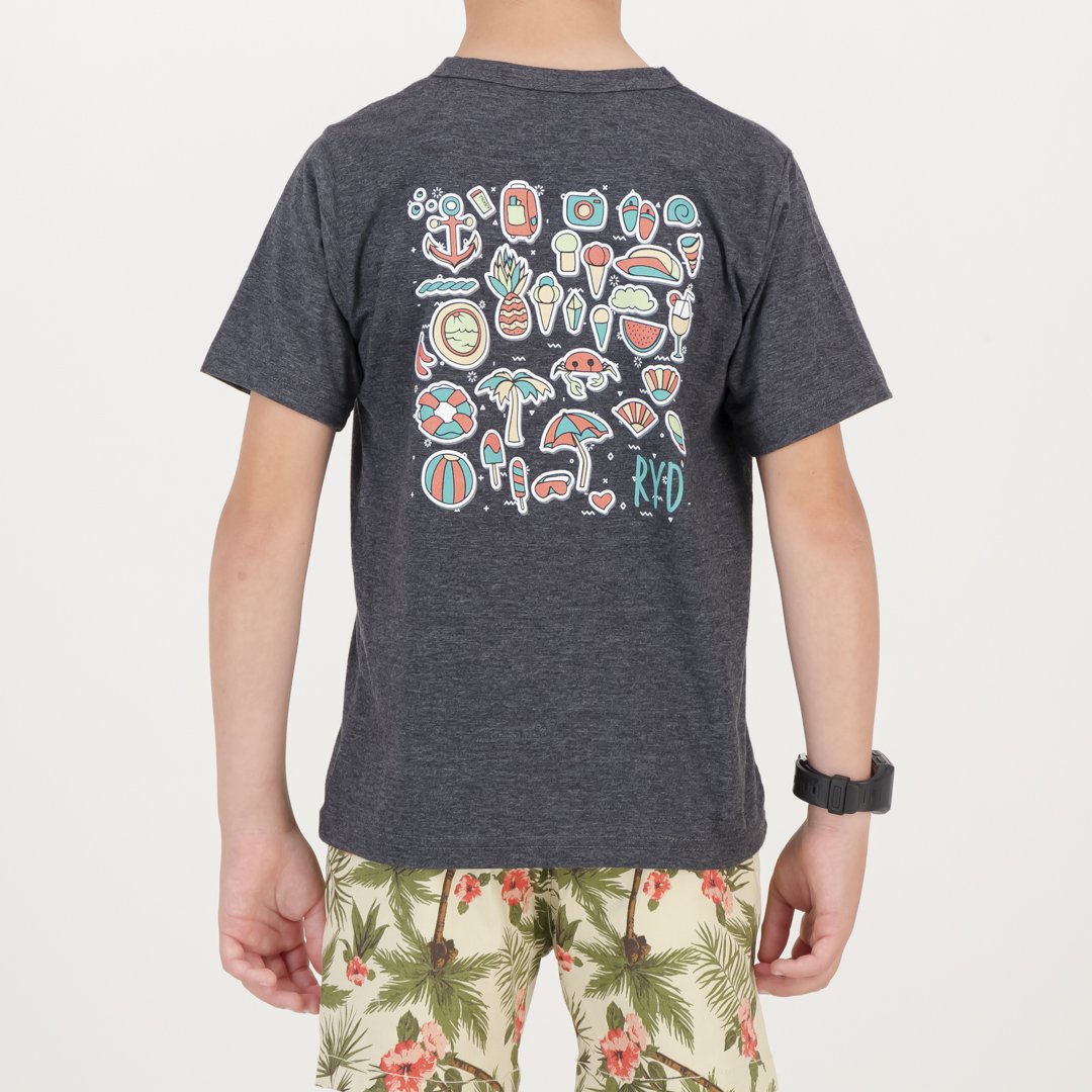 RYD T-Shirt - Kids - Beach Party - Charcoal Melange