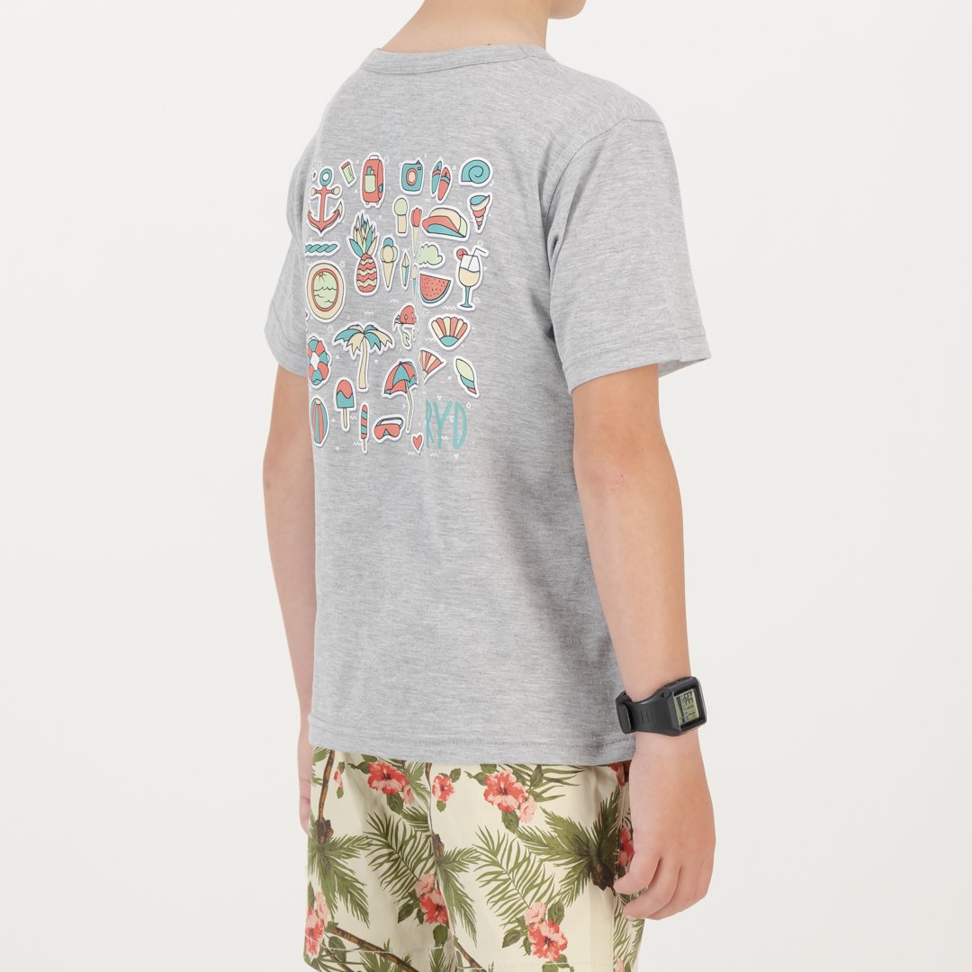 RYD T-Shirt - Kids - Beach Party - Grey Melange